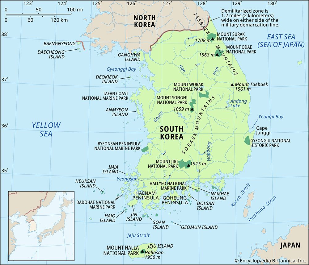 Physical features of South Korea