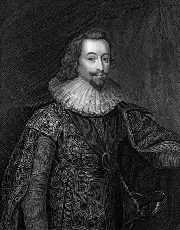 George Villiers, 1st duke of Buckingham, undated engraving.