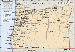 map of Oregon