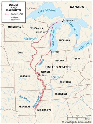 Jolliet and Marquette's voyage on the Mississippi