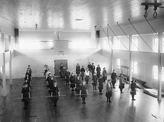 American gymnastics class