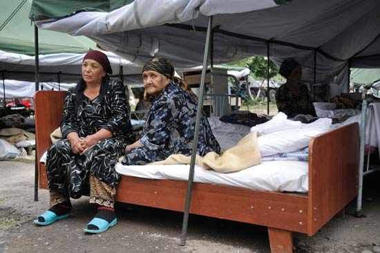 Ethnic Uzbek refugees from Kyrgyzstan