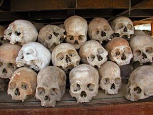 Skulls of Khmer Rouge victims