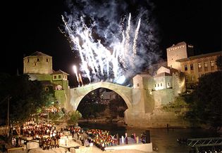 Mostar, Bosnia and Herzegovina: stone arch bridge