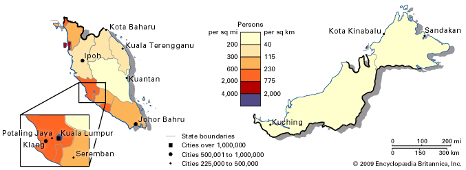 population density of Malaysia