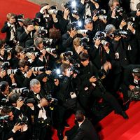 Cannes film festival. Photographers shoot the departures at the Another Year Premiere at the Palais des Festivals during the 63rd Annual Festival de Cannes, film festival May 15, 2010 held annually in Cannes, France.