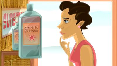 How does sunscreen work to protect skin?