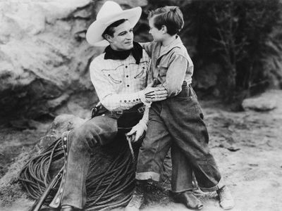 Tom Mix (left) in No Man's Gold (1926).