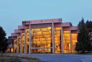 The Museum of Anthropology, designed by Arthur Erickson, on the campus of the University of British Columbia, Vancouver.