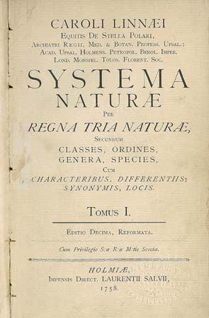 Carolus Linnaeus: Systema Naturae