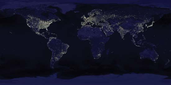 Earth at night