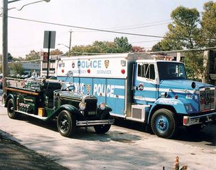 police trucks, New York City