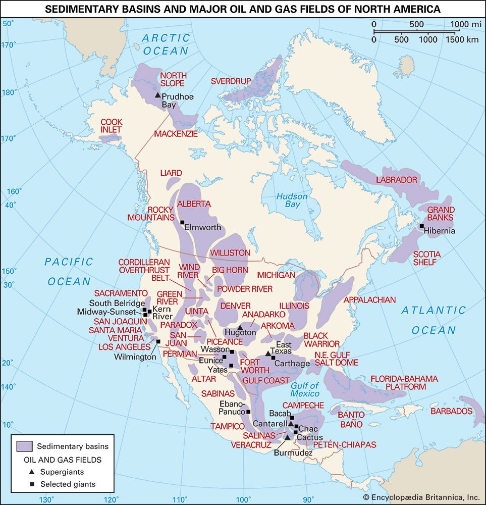 oil and gas fields of North America