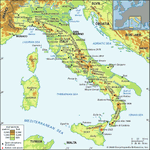 The Apennines mountain range.