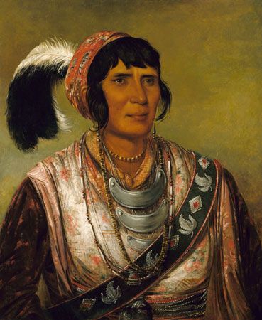 Osceola, detail of a lithograph by George Catlin, 1838