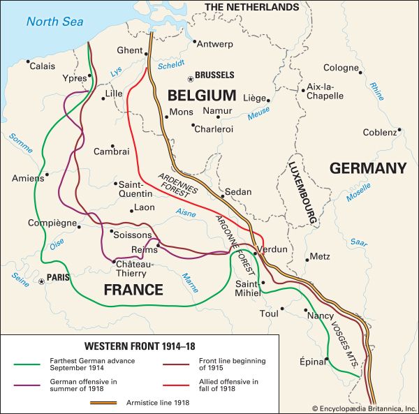 Western Front in World War I, 1914–18