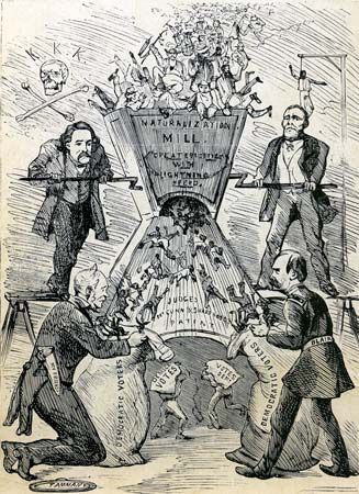 Thomas Nast: “Naturalization Mill”