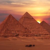 pyramid sunset, egypt