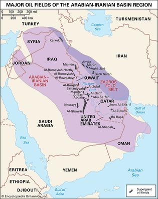 Arabian-Iranian basin oil fields