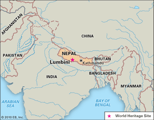 Lumbini, southern Nepal, designated a World Heritage site in 1997.