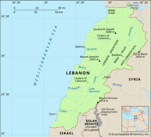 Physical features of Lebanon