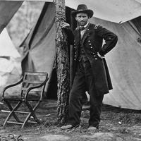 General Ulysses S. Grant at his headquarters in Cold Harbor, Virginia, 1864. Civil War, Union Army, General Grant, General Ulyssess Grant.