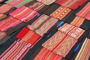 textiles in a market