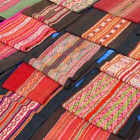 textiles in a market