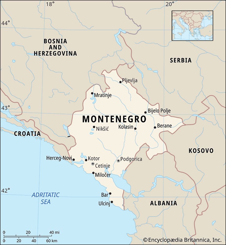 Montenegro, map