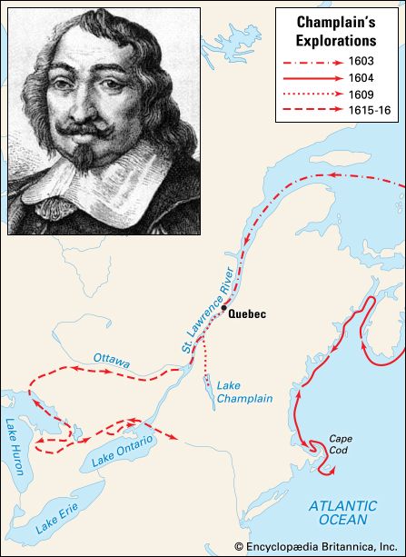 Champlain, Samuel de: explorations