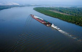 Mississippi River: barge