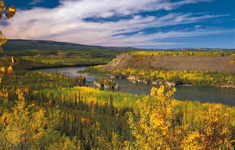 Five Finger Rapids on the upper Yukon River, Yukon, Can.