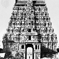 Southern gopura of the Shiva temple at Chidambaram, Tamil Nadu, India, c. 1248.