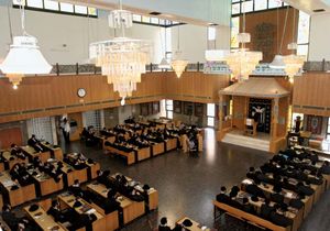 Interior of a synagogue.