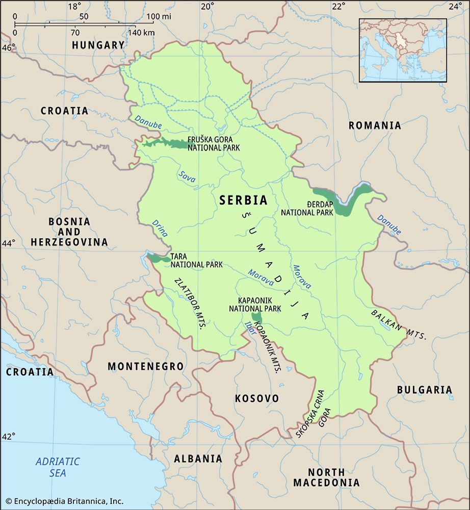 Serbia, map