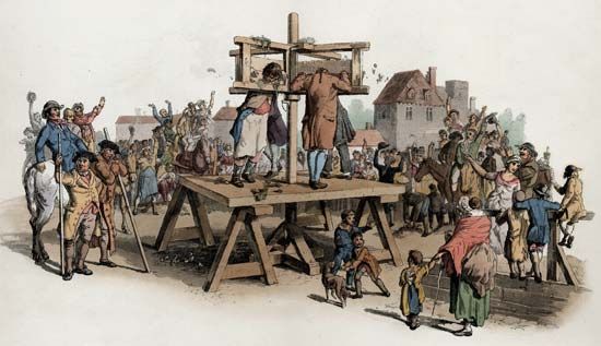 criminals in a pillory