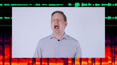 Video thumbnail shows a singing man against a background of audio editing software.