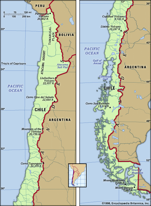 Physical features of Chile