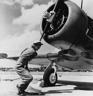 A WAVES machinist's mate at Naval Air Station Jacksonville