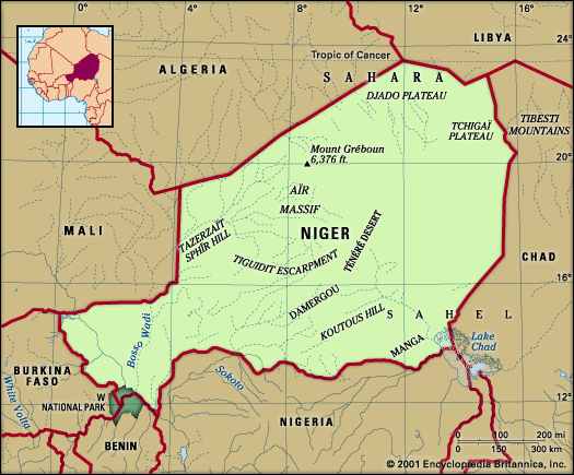 Physical features of Niger