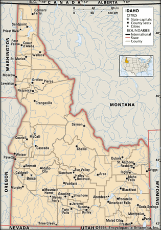 map of Idaho