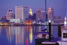 Inner Harbor and skyline of Baltimore, Maryland