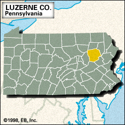 Locator map of Luzerne County, Pennsylvania.