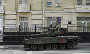 Wagner Group tank in Rostov-on-Don