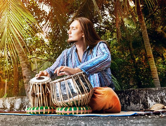 A musician playing tabla.