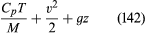 Formula that shows the constant along a streamline for a steady compressible flow of gases.