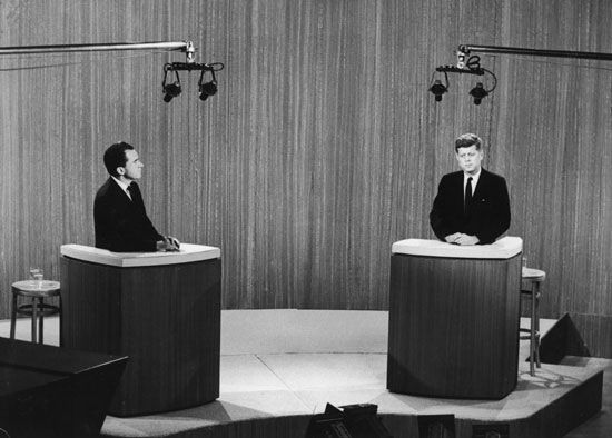 Richard Nixon and John F. Kennedy in presidential debate