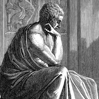 Aristotle (384-322 BC), Ancient Greek philosopher and scientist. One of the most influential philosophers in the history of Western thought, Aristotle established the foundations for the modern scientific method of enquiry. Statue