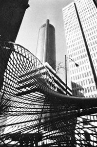 Peachtree Center, Atlanta, Georgia, U.S.; in the foreground is the sculpture Early Mace.