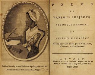 Phillis Wheatley's first book of poetry